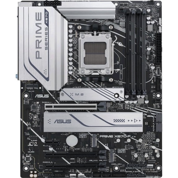 Asus Prime X670-P Desktop Motherboard, AMD X670 Chipset, Socket AM5, ATX