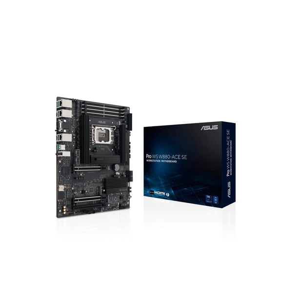 ASUS Pro WS W880-ACE SE Gaming Desktop Motherboard - Intel Core Ultra Processor (Series 2) - LGA 1851 ATX Motherboard, - 8+1+2+2 Power Stages - PCIe 5.0 Ready for Next-gen GPUs - DDR5 - Thunderbolt 4