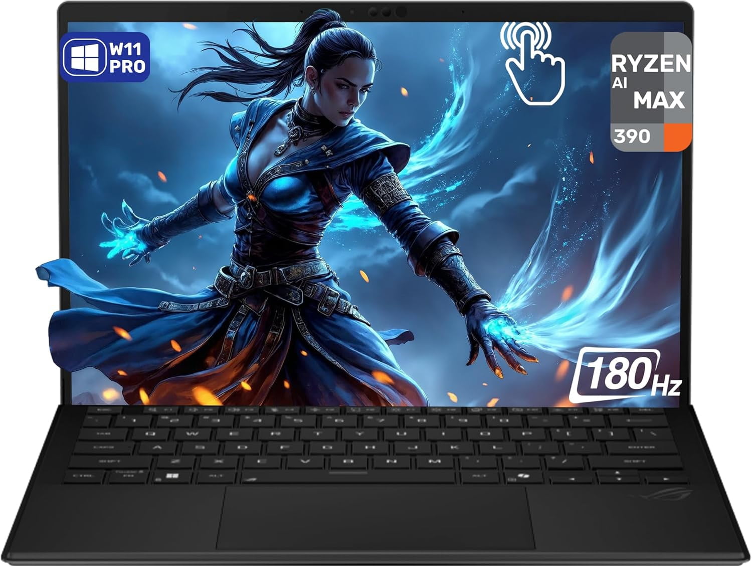 Asus ROG Flow Z13 2-in-1 Gaming Laptop, AMD Ryzen AI MAX 390, 32 GB LPDDR5x RAM, 1 TB PCIe SSD, 13.4'' 2.5K (2560x1600) 180Hz Touchscreen, AMD Radeon Graphics, 1-Zone RGB Keyboard, W11 Pro, OffBlack