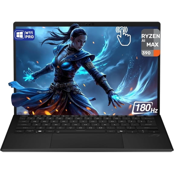 Asus ROG Flow Z13 2-in-1 Gaming Laptop, AMD Ryzen AI MAX 390, 32 GB LPDDR5x RAM, 1 TB PCIe SSD, 13.4'' 2.5K (2560x1600) 180Hz Touchscreen, AMD Radeon Graphics, 1-Zone RGB Keyboard, W11 Pro, OffBlack