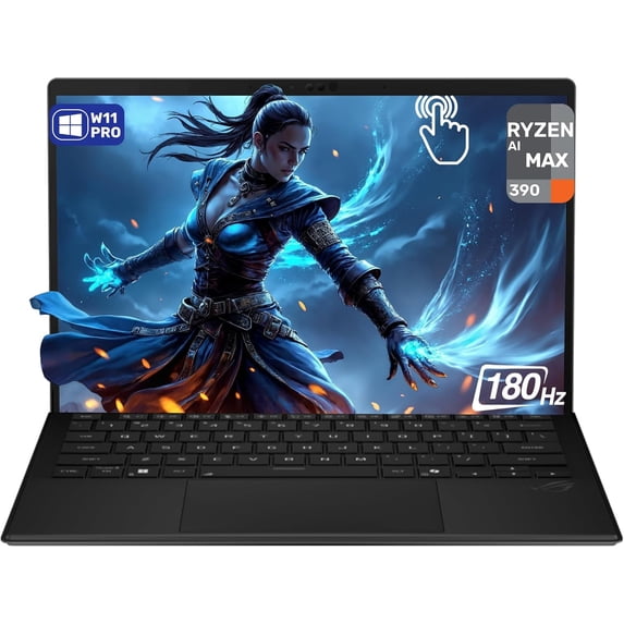 Asus ROG Flow Z13 2-in-1 Gaming Laptop, AMD Ryzen AI MAX 390, 32 GB LPDDR5x RAM, 2 TB PCIe SSD, 13.4'' 2.5K (2560x1600) 180Hz Touchscreen, AMD Radeon Graphics, 1-Zone RGB Keyboard, W11 Pro, OffBlack