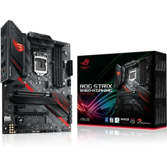 Asus ROG Strix B460-H GAMING Desktop Motherboard - Intel Chipset - Socket LGA-1200 - 128 GB DDR4 SDRAM Maximum RAM - DIMM UDIMM - 4 x Memory Slots - Gigabit Ethernet - 7 x USB 3.1 Port