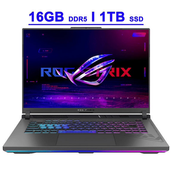 Asus ROG Strix G16 Premium Gaming Laptop 16" FHD 165Hz (G-SYNC, 100% sRGB) Intel 14-core i7-13650HX 16GB DDR5 1TB SSD GeForce RTX 4060 USB-C RGB Backlit Thunderbolt Rapid Charging Win11
