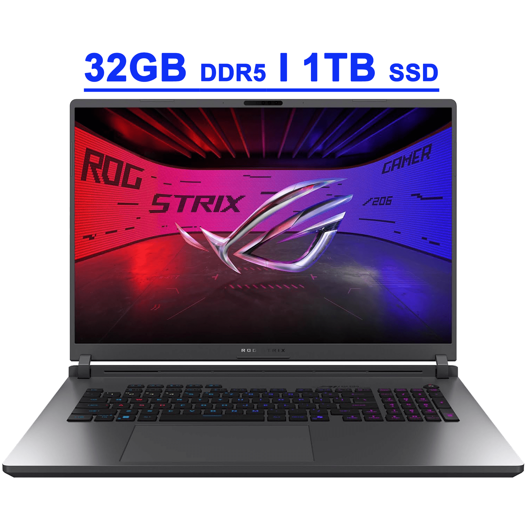 Asus ROG Strix G18 G815 Gaming AI PC Laptop 18" 2.5k (2560x1600) 240Hz (100% DCI-P3, 3ms) Intel 24-core Ultra 9 275HX 32GB DDR5 1TB SSD GeForce RTX 5060 RGB Backlit Wi-Fi7 Win11 Copilot AI