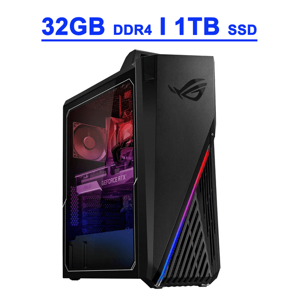 Asus ROG Strix GT15 G15 Premium Gaming Desktop 12th Gen Intel 12-Core i7-12700F Processor 32GB DDR4 1TB SSD NVIDIA Geforce RTX 3080 LHR 10GB Graphic DisplayPort Aura Sync Lighting Win11 Black