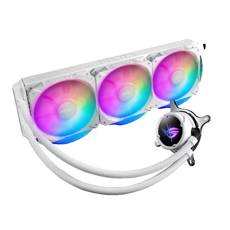 ASUS ROG Strix LC II 360 ARGB White Edition All-in-one AIO Liquid CPU Cooler 360mm Radiator, Intel LGA1700, 115x/2066 and AMD AM4/TR4 Support, Triple 120mm 4-pin PWM Addressable RGB Radiator Fans
