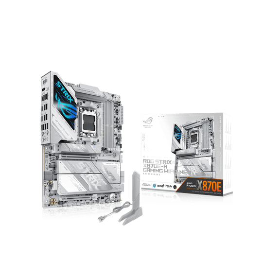 ASUS ROG STRIX X870E-A GAMING WIFI7 NEO, AMD ATX motherboard, 16+2+2 power stages, DDR5 slots, four M.2 slots, PCIe 5.0 with full support for next-gen GPUs, WiFi 7, Dual USB4
