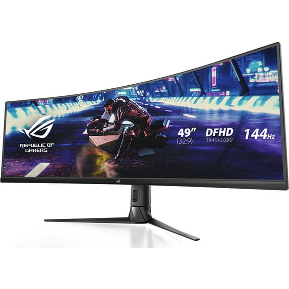 Asus ROG Strix XG49VQ 49" Class Double Full HD (DFHD) Curved Screen Gaming LCD Monitor, 32:9, Black