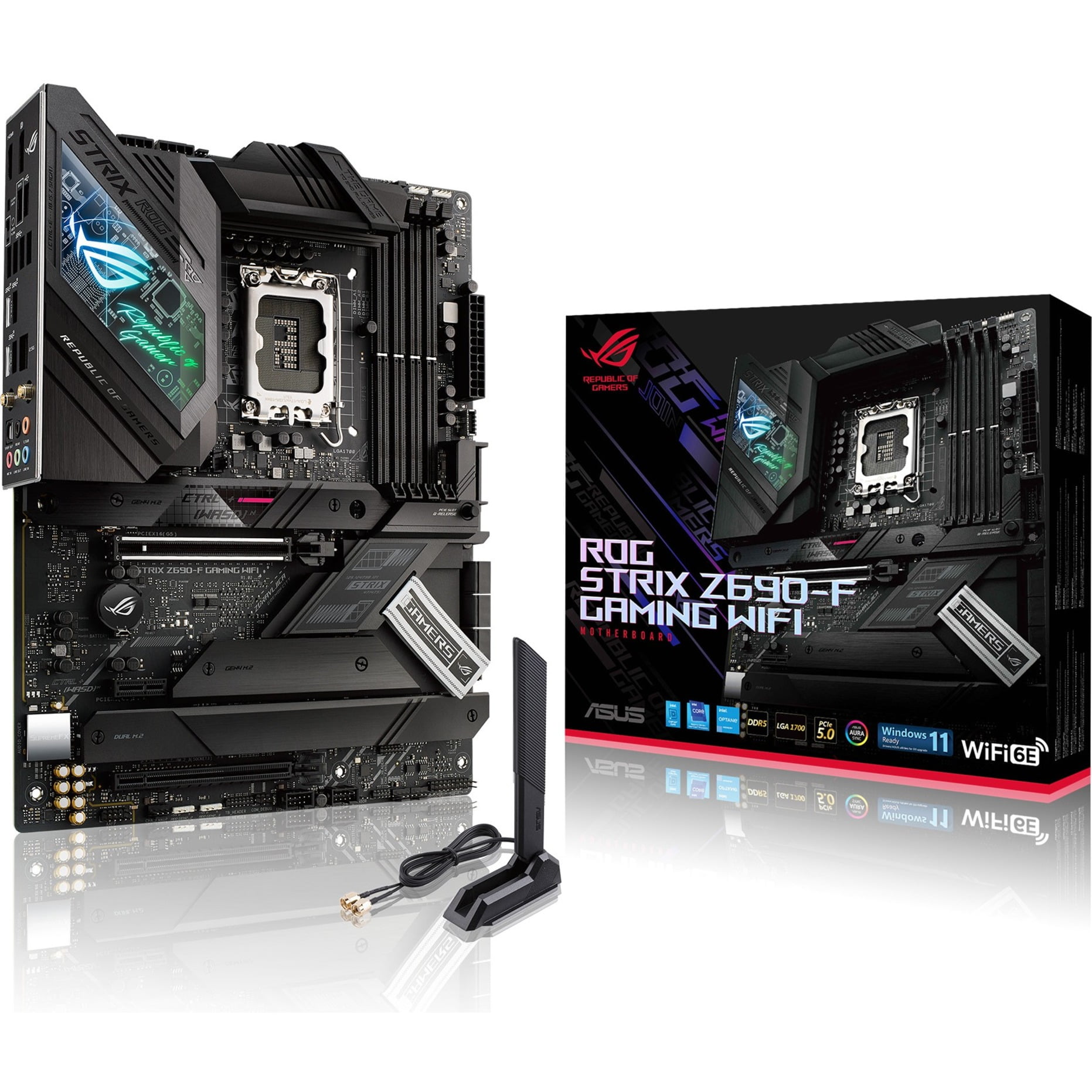Asus ROG Strix Z690-F GAMING WIFI Desktop Motherboard - Intel Chipset - Socket LGA-1700 - Intel Optane Memory Ready - ATX