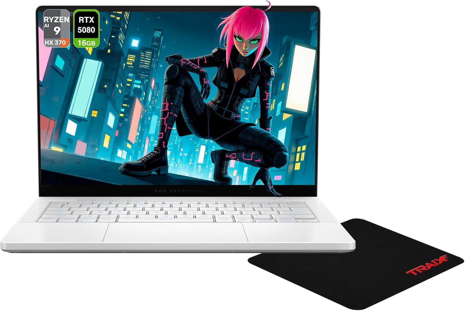 Asus ROG Zephyrus G14 Copilot+ Gaming Laptop, AMD Ryzen AI 9 HX 370, 32 GB LPDDR5X RAM, 2 TB PCIe SSD, 14" 3K (2880X1800) OLED 120Hz, NVIDIA G-Force RTX 5080, RGB Keyboard, W11 Home + Traix MousePad