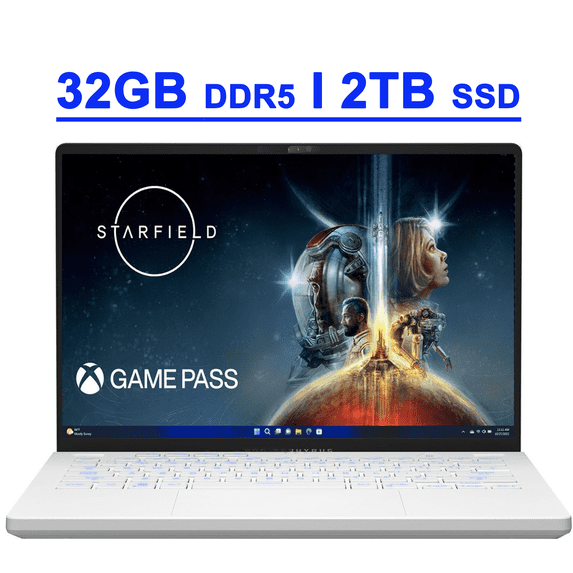 Asus ROG Zephyrus G14 Premium Gaming Laptop 14" QHD+ IPS 165Hz 100% DCI-P3 AMD 8-Core Zen 4 Ryzen 9 7940HS 32GB DDR5 2TB SSD GeForce RTX 4060 8GB Graphic Backlit USB4 Fast Charging Win11 White