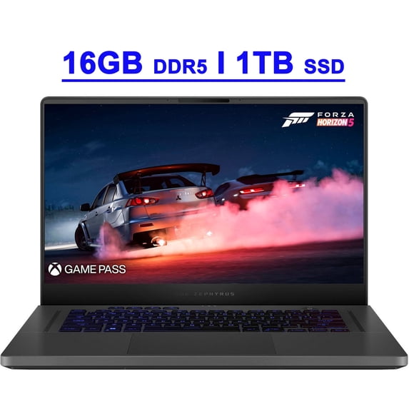Asus ROG Zephyrus G15 Premium Gaming Laptop 15.6" WQHD IPS 165Hz (100% DCI-P3) AMD 8-Core Ryzen 9 6900HS Processor 16GB DDR5 1TB SSD GeForce RTX 3060 6GB Graphic USB-C Backlit HDMI Win11 Black