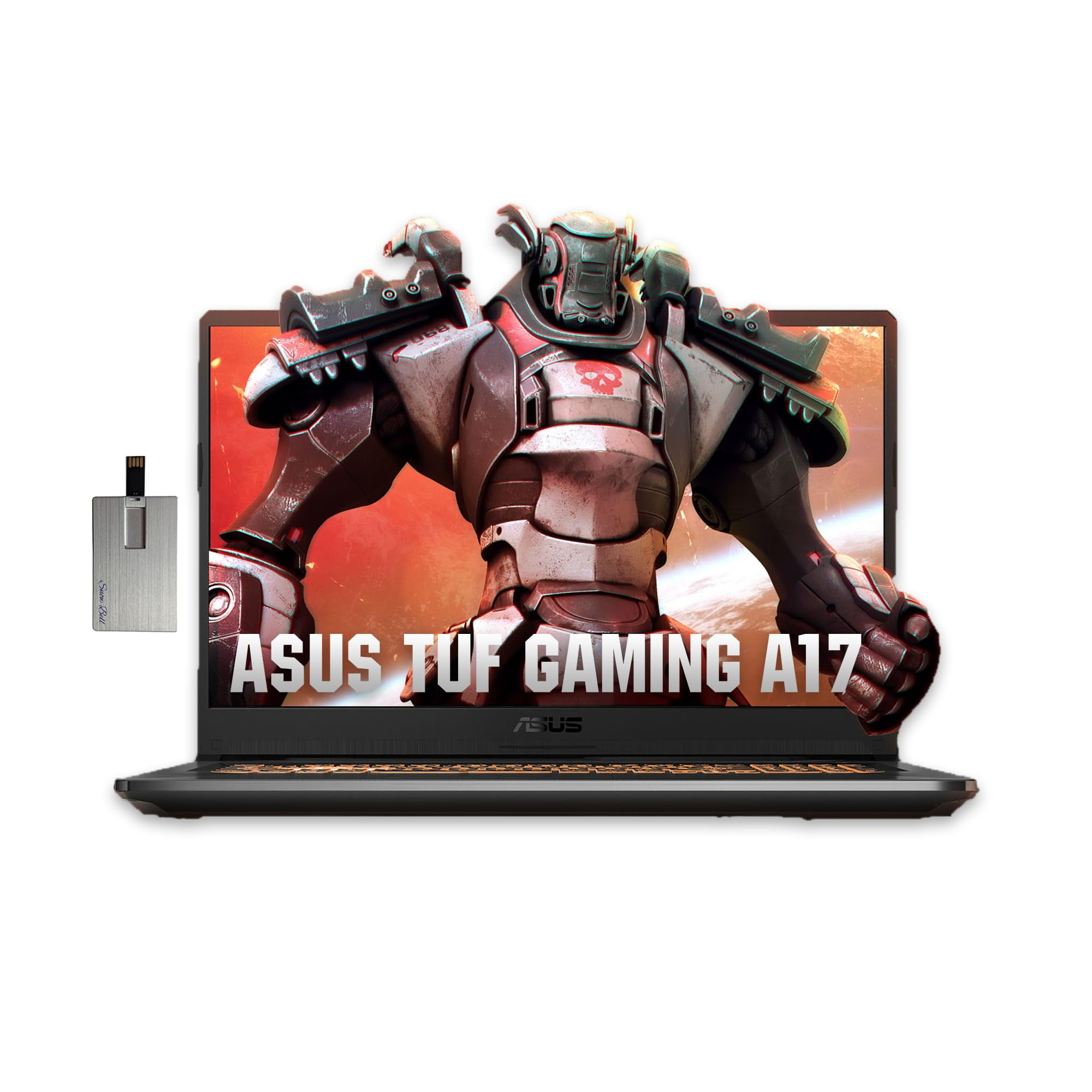 Asus TUF A17 17.3/inches 144Hz FHD Gaming Laptop, AMD Ryzen 5 4600H, 16GB RAM, 512GB PCIe SSD, NVIDIA GeForce GTX 1650, RGB Backlit Keyboard, Win 11, Black, 32GB Snowbell USB Card