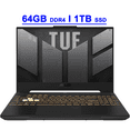 thumbnail image 1 of Asus TUF F15 Premium Gaming Laptop 15.6" FHD IPS 144Hz (MUX Switch + Optimus) Intel 12-core i5-12500H 64GB DDR4 1TB SSD GeForce RTX 3050 Backlit Thunderbolt4 USB-C Win11, 1 of 7