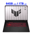 thumbnail image 1 of Asus TUF Gaming A18 AI Laptop 18" WUXGA IPS 144Hz (100% sRGB, GSYNC) AMD 8-core Ryzen 7 260 64GB DDR5 1TB SSD GeForce RTX 5060 GDDR7 DLSS4 (Up to 572 AI TOPS) RGB Backlit USB4 Win11, 1 of 6