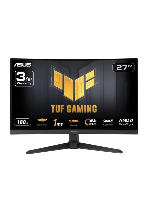 ASUS TUF Gaming 27” 1080P Curved Monitor (VG27VQ3B) - Full HD, 180Hz, HDMI, Display Port