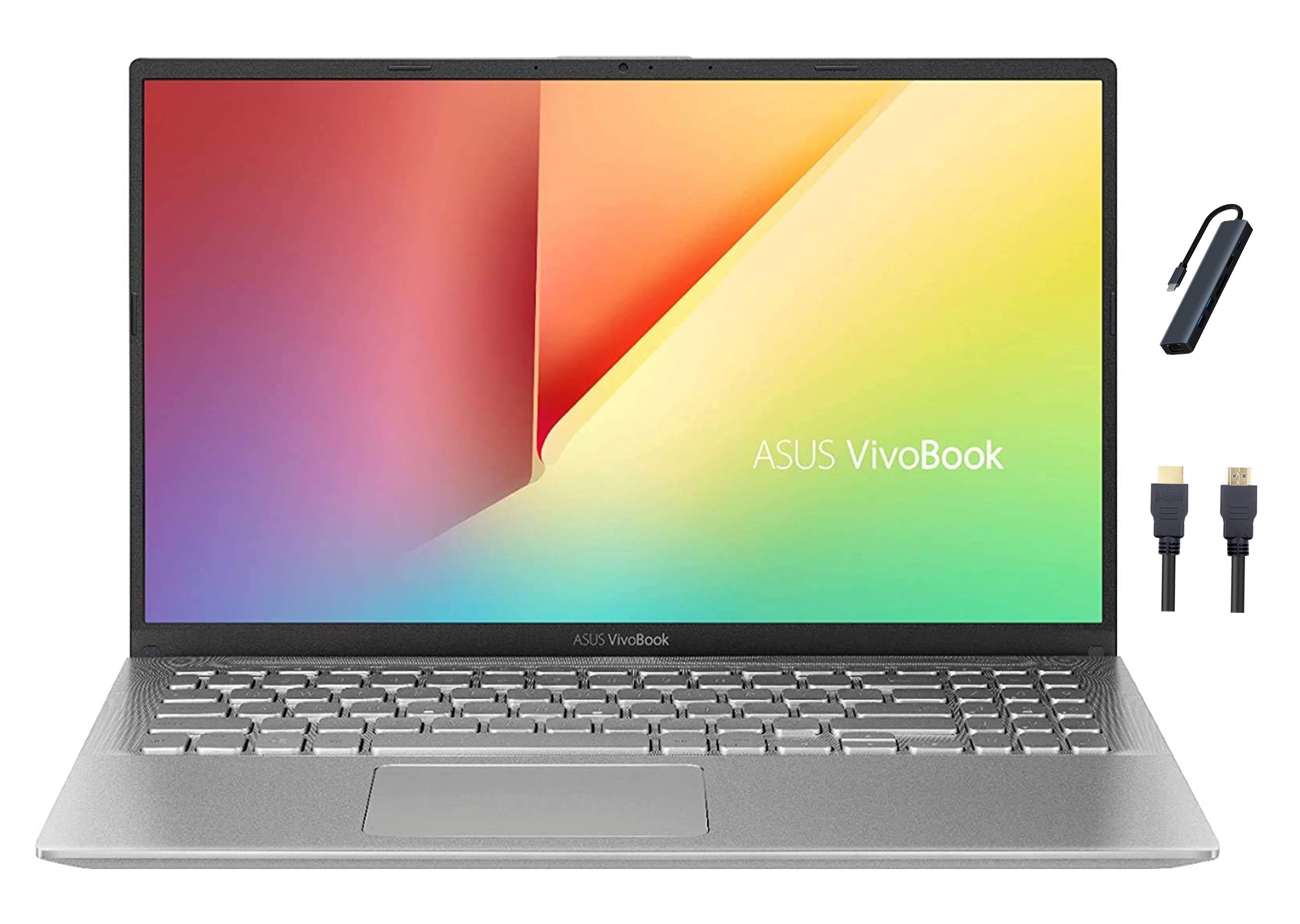 Asus VivoBook 15.6 inch FHD Laptop, AMD Quad Core Ryzen 5 3500U, 2.1GHz, 12GB DDR4, 512GB PCIe SSD, AMD Radeon Vega 8 Graphics, WiFi, Windows 11 Pro, Silver with Mazepoly Accessories