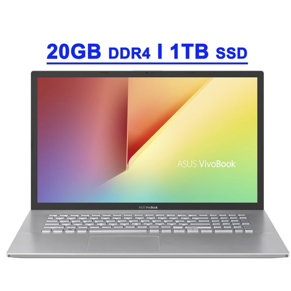 Asus VivoBook Premium Business Laptop Computer 17.3” FHD Display 10th Gen Intel Quad-Core i5-1035G1 20GB DDR4 1TB SSD Fingerprint Reader Backlit Keyboard USB-C Wifi6 Webcam Win10
