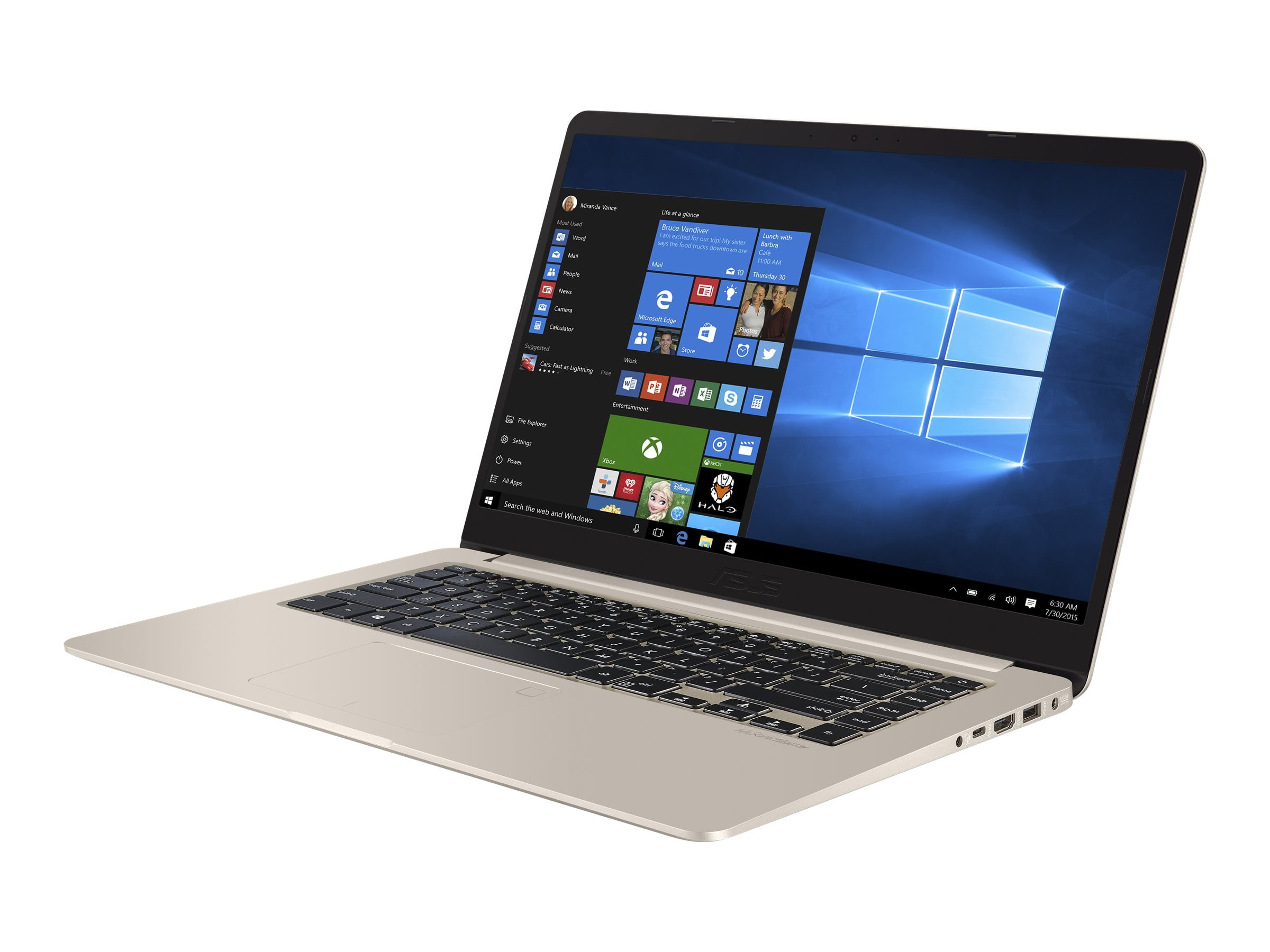 Asus VivoBook S15 15.6" Full HD Laptop, Intel Core i5 i5-7200U, 8GB RAM, 1TB HD, Windows 10, Gold Metal, S510UA-RB51