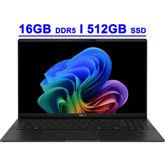 Asus Vivobook S 15 Premium Business Copilot+ AI PC Laptop 15.6" 3K Lumina OLED 120Hz (600nits 100% DCI-P3) Qualcomm 8-core Snapdragon X Plus 16GB DDR5 512GB SSD Backlit USB4 Harman/kardon Win11