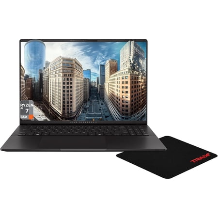 Asus Vivobook S16 Copilot+ Laptop, AMD Ryzen AI 7-350, 16 GB LPDDR5X RAM, 1 TB PCIe SSD, 16" 3K (2880x1800) OLED, AMD Radeon 860M Graphics, Backlit Keyboard, W11 Home, Neutral Black + Traix MousePad