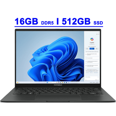 Asus Zenbook 14 OLED Business Laptop 14" WUXGA Lumina OLED Touch (100% DCI-P3, 500nits HDR) Intel 16-core Ultra 7 255H (Up to 13 TOPS) 16GB DDR5 512GB SSD Backlit Fingerprint Wi-Fi 7 Win11