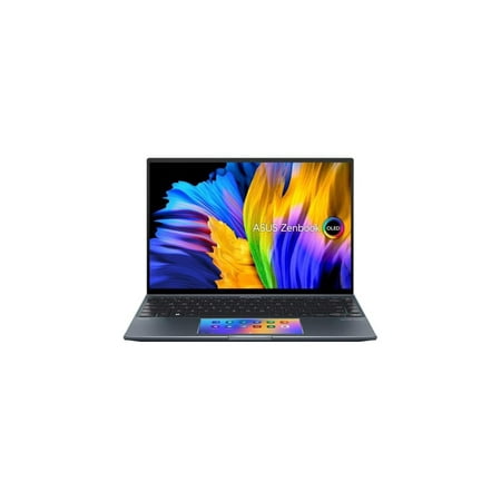 ASUS ZenBook 14X OLED Laptop, 14” 2.8K 16:10 Touch Display, Intel Core i7-1260P CPU, NVIDIA GeForce RTX 2050, 16GB RAM, 1TB SSD, Windows 11 Home, Pine Grey, UX5400ZF-PB76T