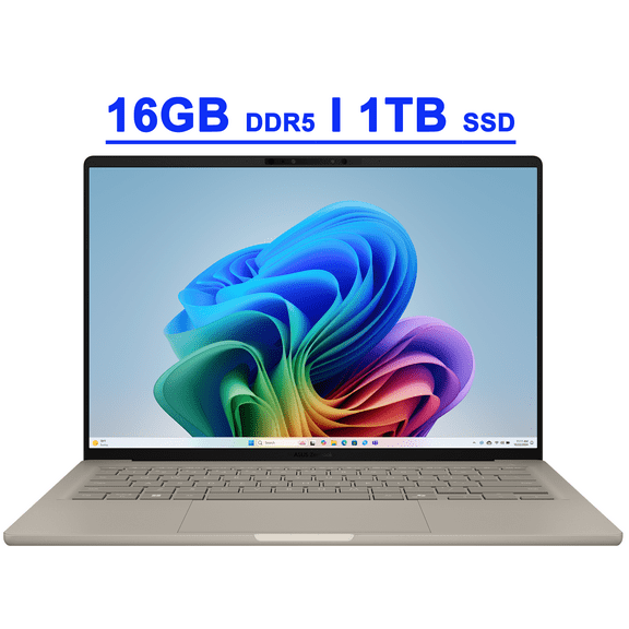 Asus Zenbook A14 Premium Business Laptop 14" WUXGA OLED (100% DCI-P3, 600nits HDR) Qualcomm 8-core Snapdragon X Plus (Up to 45 TOPS) 16GB DDR5 1TB Win11 Copilot+ AI