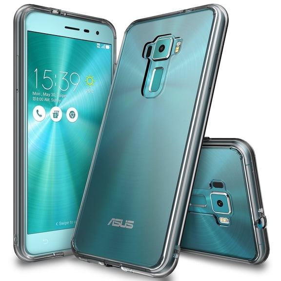 Asus Zenfone 3 Case, Ringke [Smoke] FUSION Clear PC Back TPU Bumper [Drop Protection/Shock Absorption Technology] Raised Bezels Protective Cover