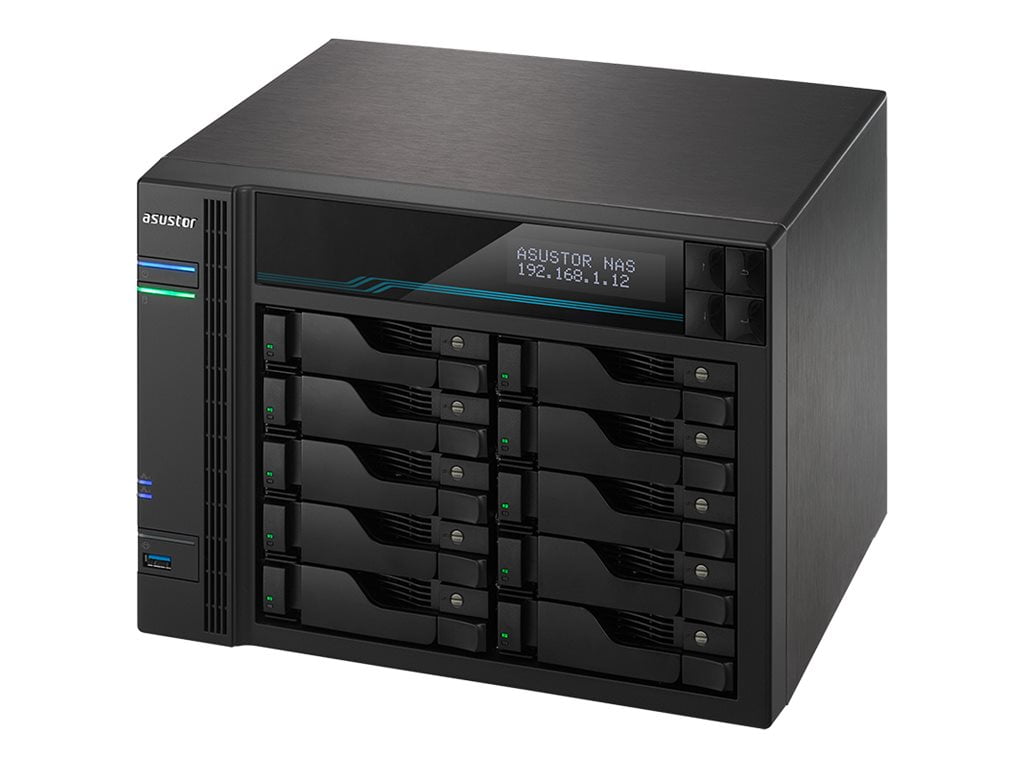 ASUSTOR Lockerstor 10 AS6510T SAN/NAS Storage System - Intel Atom C3538 Quad-core (4 Core) 2.10 GHz - 10 x HDD Supported - 10 x SSD Supported - 8 GB RAM DDR4 SDRAM - Serial ATA/600 Controller - RAID S