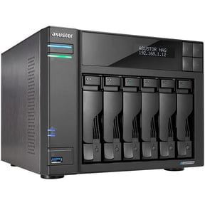 Asustor Lockerstor 6 Gen2 AS6706T - 6 Bay NAS, Quad-Core 2.0 GHz CPU, 4X M.2 NVMe Slots, Dual 2.5GbE, Upgradable to 10GbE, 8GB DDR4 RAM, Content Creation Network Attached Storage (Diskless) - The N...