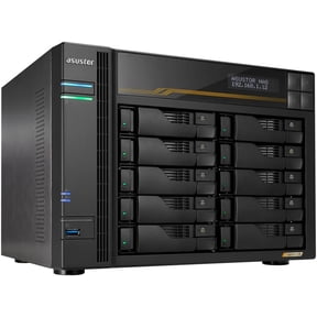 Asustor AS6810T Lockerstor 10 Gen3 10 Bay NAS,Quad-Core 2.3GHz CPU,2x10GbE Ports,16G ECC DDR5,4x M.2 SSD Slots (Diskless)