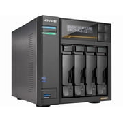 Asustor Lockerstor 4 Gen3 AS6804T, 4 Bay NAS, AMD Ryzen Quad-Core 2.3 GHz, 16GB RAM ECC DDR5, 4 M.2 NVMe Slots, Dual 5GbE and Dual 10GbE Port, USB 4.0 Type-C, Network Attached Storage Diskless - ...