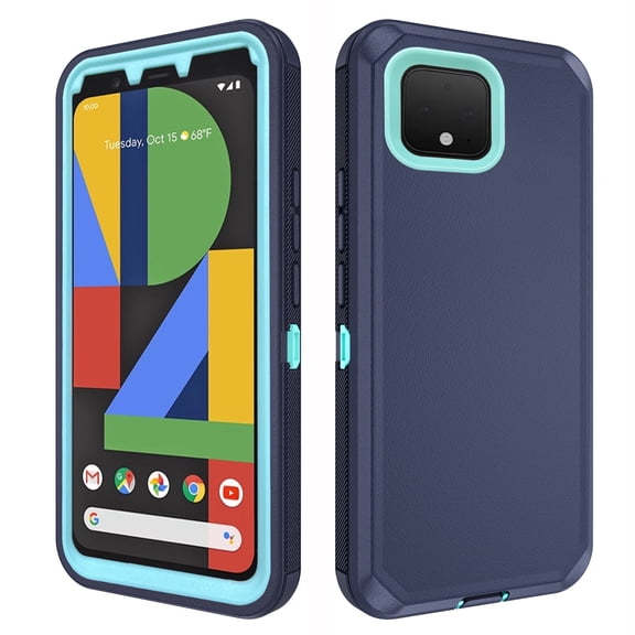 Asuwish Compatible with Google Pixel 4 Phone Case Hybrid Rugged Shockproof Hard Protective Drop Proof Full Body Heavy Duty Mobile Cell Cover for Pixel4 Pixle Four Women Men Blue
