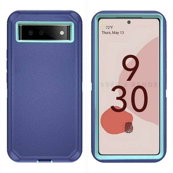 Asuwish Compatible with Google Pixel 6 Phone Case Hybrid Rugged Shockproof Hard Protective Drop Proof Full Body Heavy Duty Mobile Cell Cover for Pixel6 Pixle Six 6 Women Men Blue
