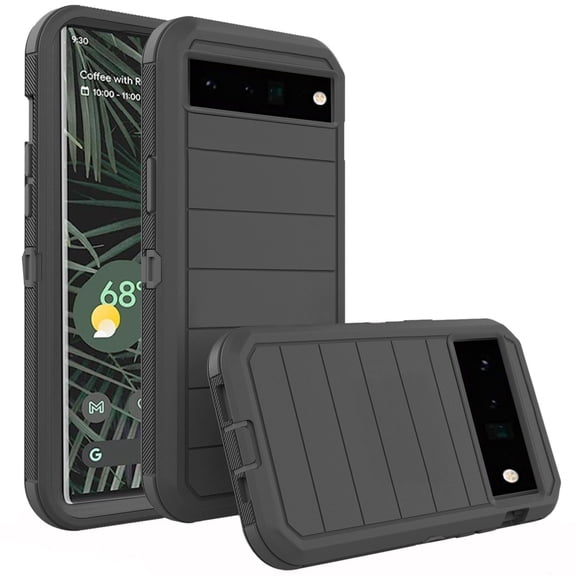 Asuwish Compatible with Google Pixel 6 Pro Phone Case Hybrid Rugged Shockproof Hard Protective Drop Proof Full Body Heavy Duty Mobile Cell Cover for Pixel6Pro Pixel6 XL 6XL Pixle 6Pro Women Men Black