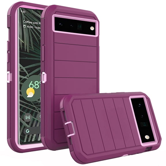 Asuwish Compatible with Google Pixel 6 Pro Phone Case Hybrid Rugged Shockproof Hard Protective Drop Proof Full Body Heavy Duty Mobile Cell Cover for Pixel6Pro Pixel6 XL Pixle 6Pro 5G Women Men Purple