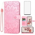 thumbnail image 1 of Asuwish Compatible with Google Pixel 6 Wallet Phone Case and Tempered Glass Screen Protector Flip Credit Card Holder Stand Mandala Flower Cell Cover for Pixel6 Pixle Six Women Men Pink, 1 of 9
