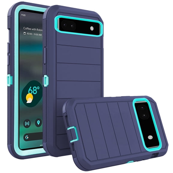 Asuwish Compatible with Google Pixel 6A 5G 2022 Phone Case Hybrid Rugged Shockproof Hard Protective Drop Proof Full Body Heavy Duty Mobile Cell Cover for Pixel6A A6 Women Men Blue