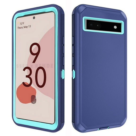 Asuwish Compatible with Google Pixel 6A 5G 2022 Phone Case Hybrid Rugged Shockproof Hard Protective Drop Proof Full Body Heavy Duty Mobile Cell Cover for Pixel6A A6 Women Men Blue