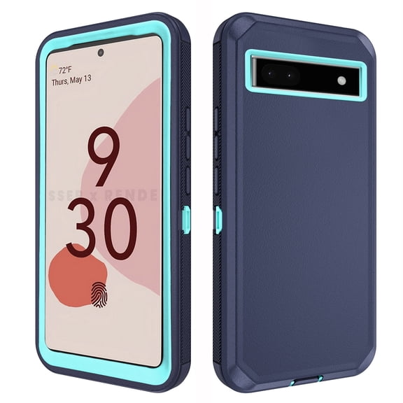 Asuwish Compatible with Google Pixel 6A 5G 2022 Phone Case Hybrid Rugged Shockproof Hard Protective Drop Proof Full Body Heavy Duty Mobile Cell Cover for Pixel6A A6 Women Men Blue