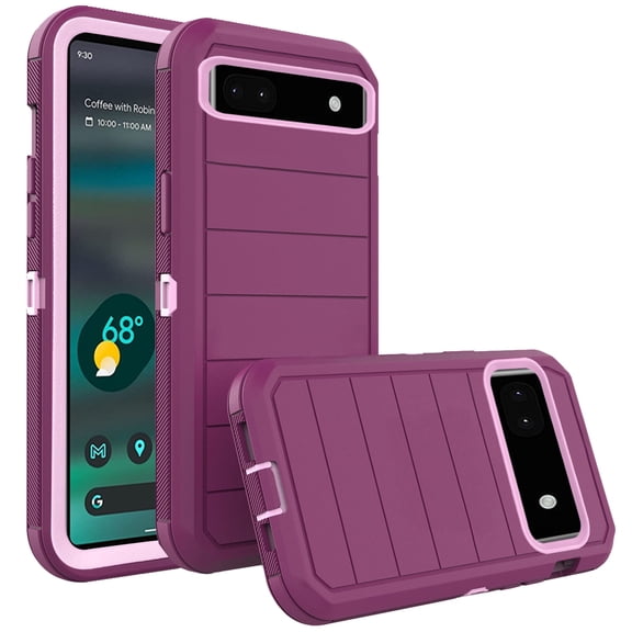 Asuwish Compatible with Google Pixel 6A 5G 2022 Phone Case Hybrid Rugged Shockproof Hard Protective Drop Proof Full Body Heavy Duty Mobile Cell Cover for Pixel6A A6 Women Men Purple