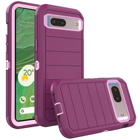 Asuwish Compatible with Google Pixel 7 5G Phone Case Hybrid Rugged Shockproof Hard Protective Drop Proof Full Body Heavy Duty Mobile Cell Cover for Pixel7 Pixle Seven 6.3 inchWomen Men Purple
