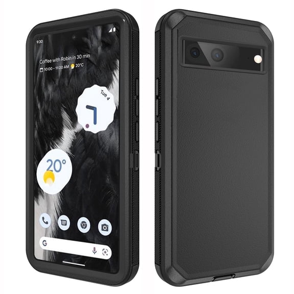 Asuwish Compatible with Google Pixel 7 5G Phone Case Hybrid Rugged Shockproof Hard Protective Drop Proof Full Body Heavy Duty Mobile Cell Cover for Pixel7 Pixle Seven 6.3 inch Women Men Black
