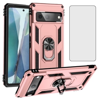 Asuwish Compatible with Google Pixel 7 5G Phone Case Tempered Glass Screen Protector Slim Magnetic Ring Holder Stand Hybrid Protective Cell Cover for Pixel7 Pixle Seven 6.3 Women Men Pink