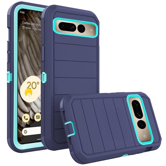 Asuwish Compatible with Google Pixel 7 Pro 5G Phone Case Hybrid Rugged Shockproof Hard Protective Drop Proof Full Body Heavy Duty Mobile Cell Cover for Pixel7Pro Pixel7 XL Seven 7Pro Women Men Blue