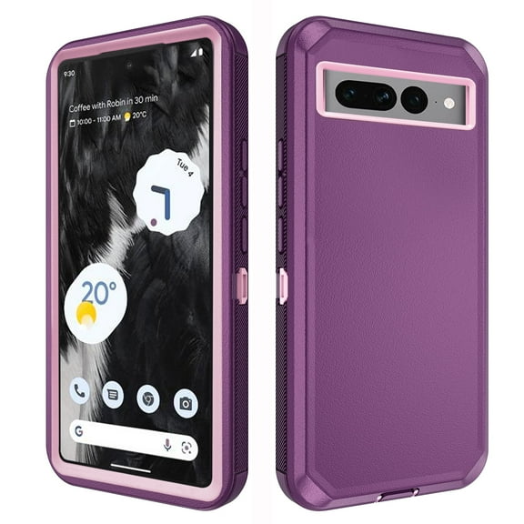 Asuwish Compatible with Google Pixel 7 Pro 5G Phone Case Hybrid Rugged Shockproof Hard Protective Drop Proof Full Body Heavy Duty Mobile Cell Cover for Pixel7Pro Pixel7 XL Seven 7Pro Women Men Purple