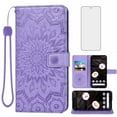 thumbnail image 1 of Asuwish Compatible with Google Pixel 7A 5G 2023 Wallet Phone Case and Tempered Glass Screen Protector Flip Credit Card Holder Stand Mandala Flower Cell Cover for Pixel7A A7 Women Men Purple, 1 of 8