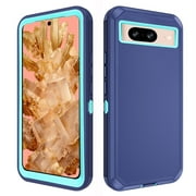 Asuwish Compatible with Google Pixel 8 5G Phone Case Hybrid Rugged Shockproof Hard Protective Drop Proof Full Body Heavy Duty Mobile Cell Cover for Pixel8 Eight Women Men Blue