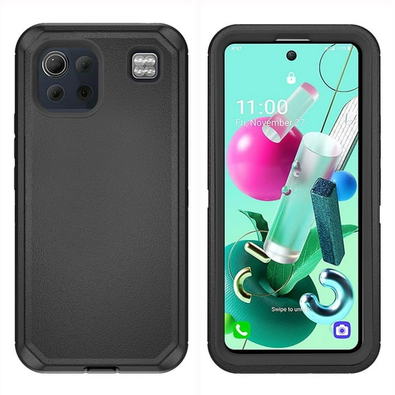Asuwish Compatible with LG K92 5G Phone Case Hybrid Rugged Shockproof Hard Protective Drop Proof Full Body Heavy Duty Mobile Cell Cover for LGK925G K 92 92K LMK920AM Q92 G5 Women Men Black